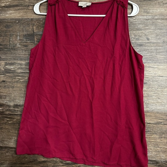 LOFT Red V-Neck Tank Top - Picture 4 of 7